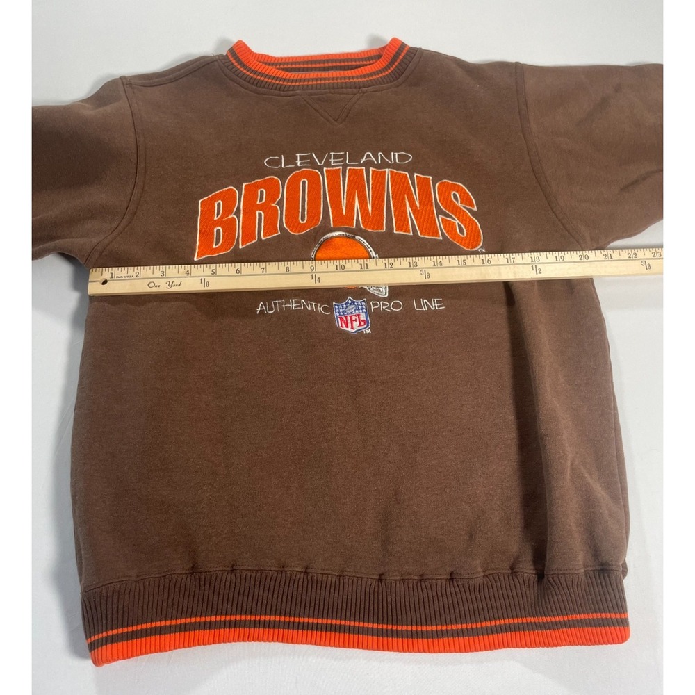 Vintage Cleveland Browns Sweatshirt Mens M Brown NFL Pro Line Logo Athletic 90s - Picture 4 of 6